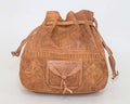 Handmade Moroccan Leather Shoulder Bag: Boho Crossbody Bucket Purse