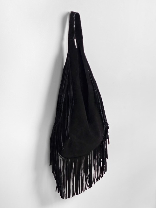 Marrakesh Artisanal Suede Fringe Hobo Bag