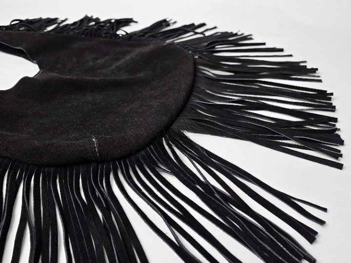 Marrakesh Artisanal Suede Fringe Hobo Bag