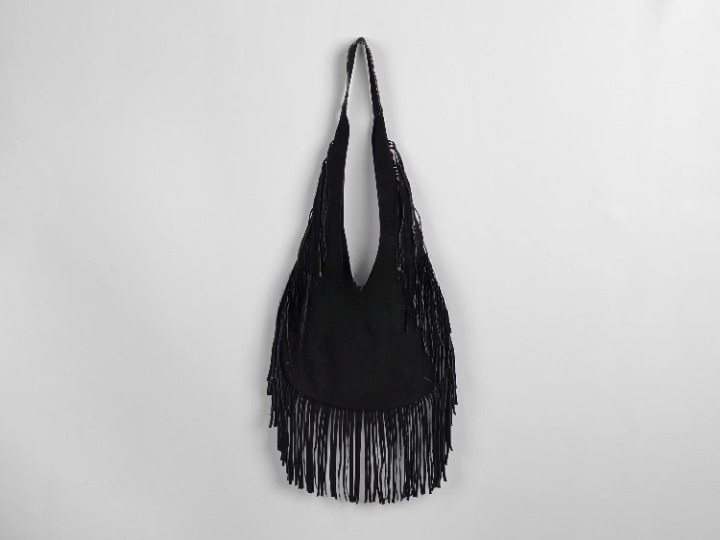 Marrakesh Artisanal Suede Fringe Hobo Bag